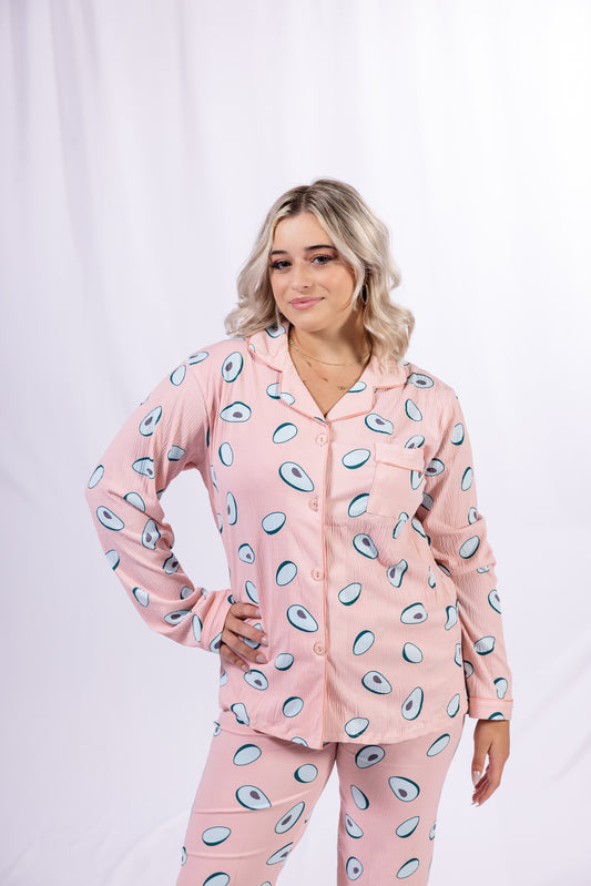 Ensemble Pyjama imprimé Avocat : Rose